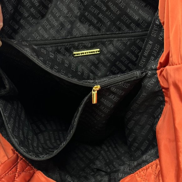 Steve Madden Nueva Fabric Shopper Tote with Wristlet Orange Oversized NWT - Picture 11 of 12